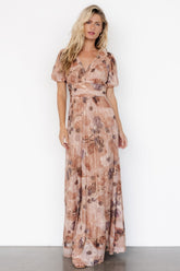 Ardley Maxi Dress | Taupe Floral